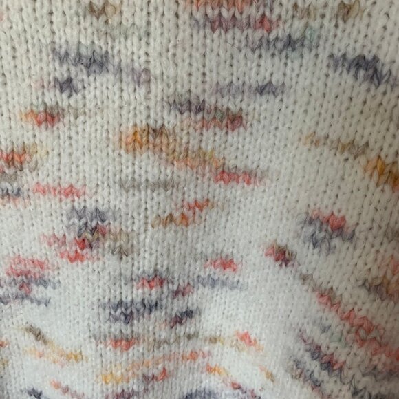 Jessica Simpson White Rainbow Fleck Balloon Sleeve Turtleneck Sweater, Size M - Picture 5 of 5